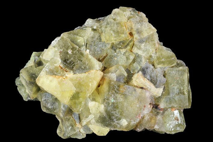 Yellow/Green Cubic Fluorite Crystal Cluster - Morocco #82810